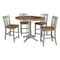 International Concepts Round 36 in Rd Extend Dining Table, 4 San Remo Counter Ht Stools, Hickory/Stone, 36 W, 48 L, Wood K41-36RXT-27B-S102-4 - alternate 1